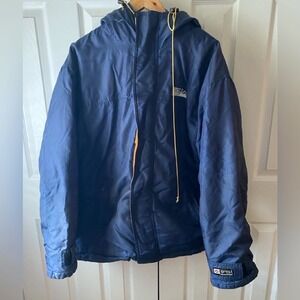 VINTAGE FIRST DOWN Navy Blue Ripstop‎ Nylon 3-in-1 Down-Filled Puffer Parka XL